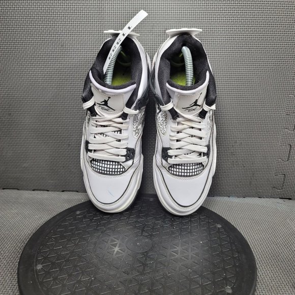 Jordan 4 Retro SE Shoes Womens Sz 7.5 White Black Sneakers - Picture 6 of 8